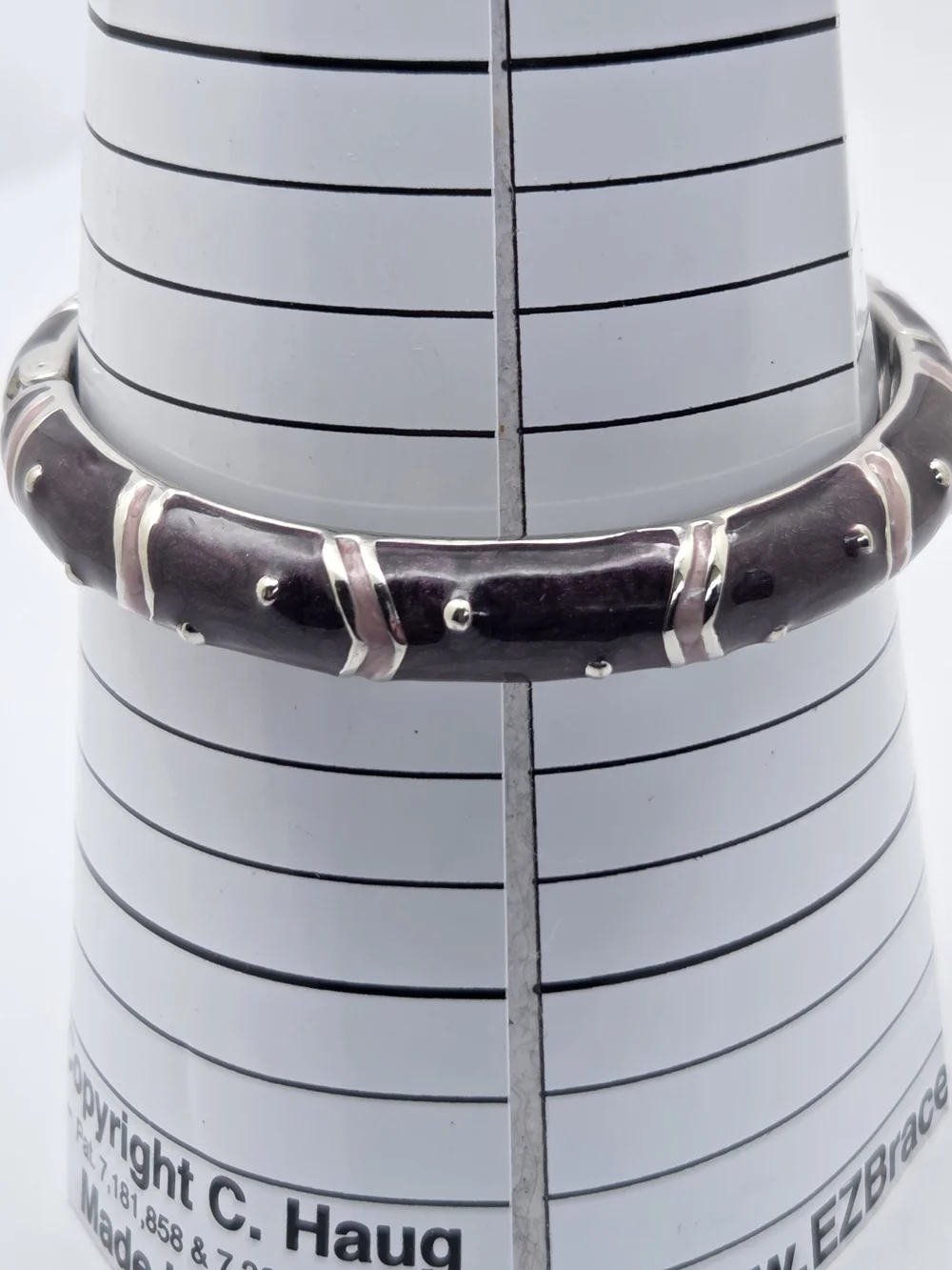 Premier Designs Purple & Pink Enamel Hinged Bangle Silver Tone Rhinestone Accent